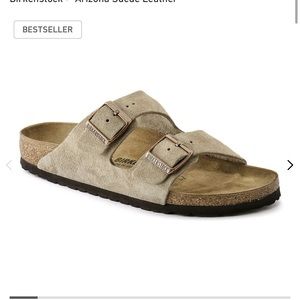 Arizona Suede Leather Taupe Birkenstock